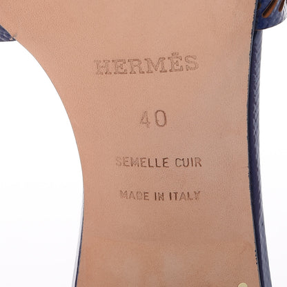 Hermes Patent Epsom Oasis Sandals 40 Bleu Saphir 6 of 8