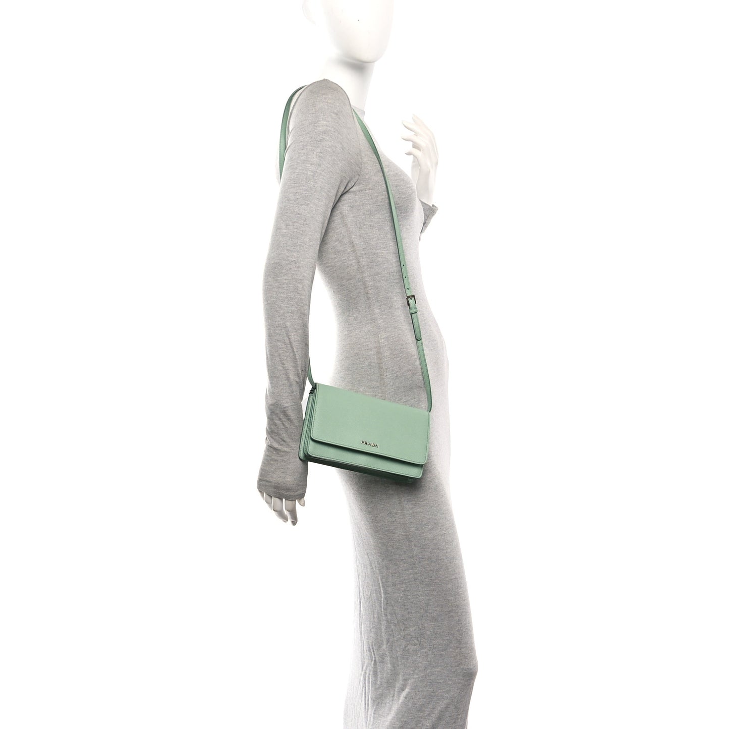 Saffiano Lux Metal Flap Wallet Acquamarina