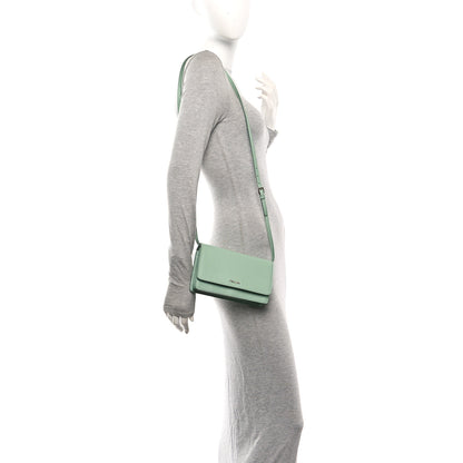 Prada Saffiano Lux Metal Flap Wallet Acquamarina 2 of 10