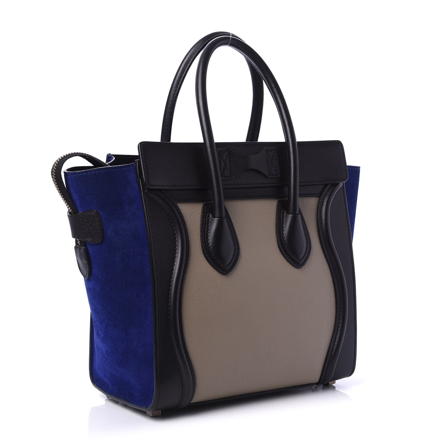 Celine Elephant Calfskin Suede Micro Tri-Color Luggage Sand 3 of 9