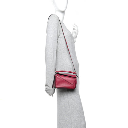 Loewe Calfskin Mini Puzzle Bag Wine 2 of 9