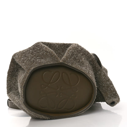 Loewe Brushed Suede Large Elephant Crossbody Bag Lichen Grey 4 of 8