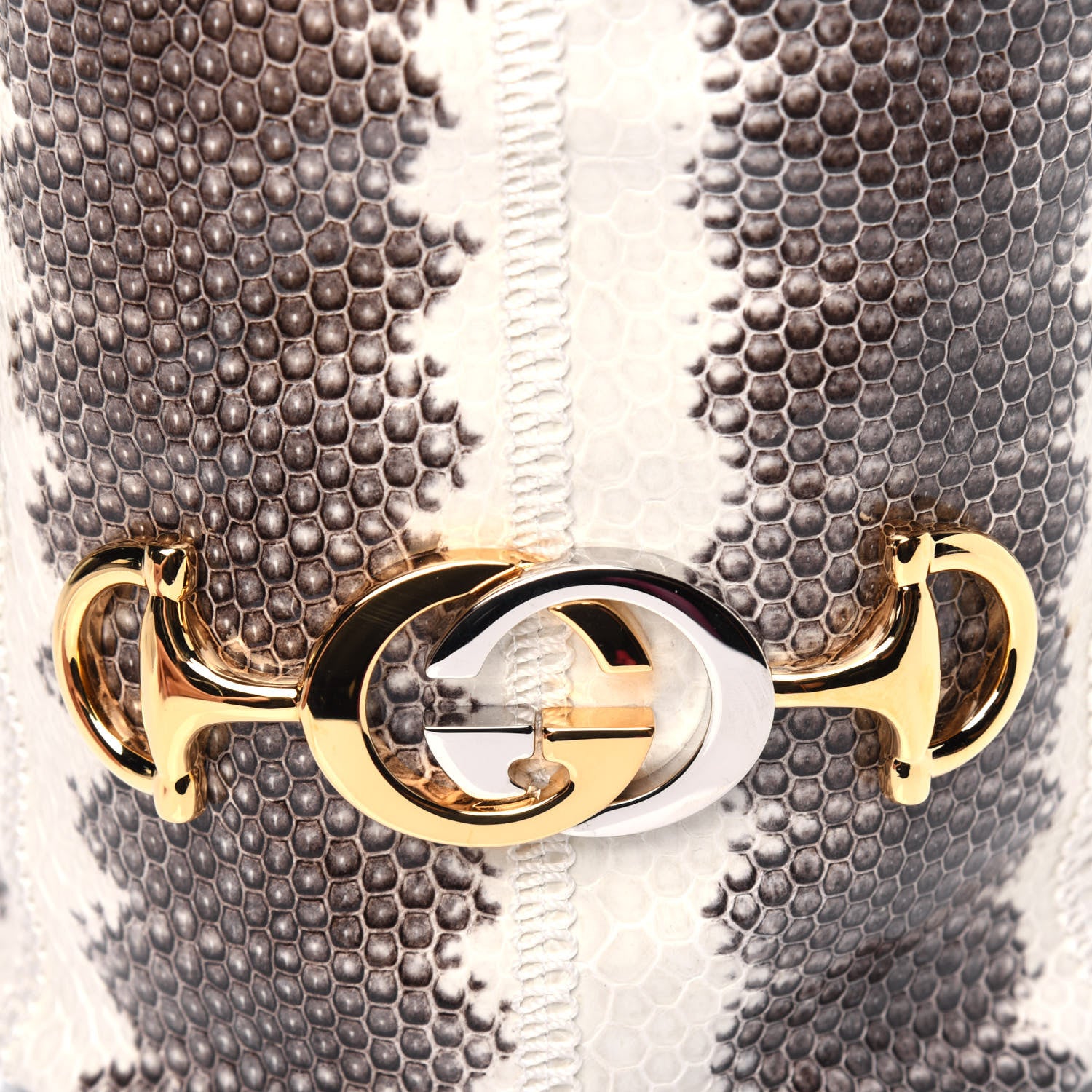 Gucci Snakeskin Mini Zumi Bucket Bag Grey 10 of 10