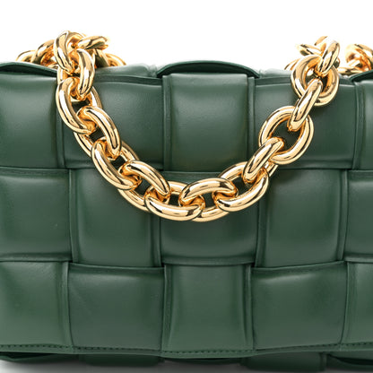 Bottega Veneta Lambskin Maxi Intreccio Padded Chain Cassette Crossbody Bag Raintree 8 of 10