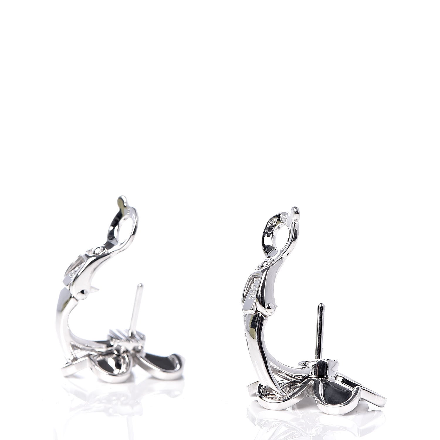 Van Cleef & Arpels 18K White Gold Diamond Small Frivole Earrings 3 of 6