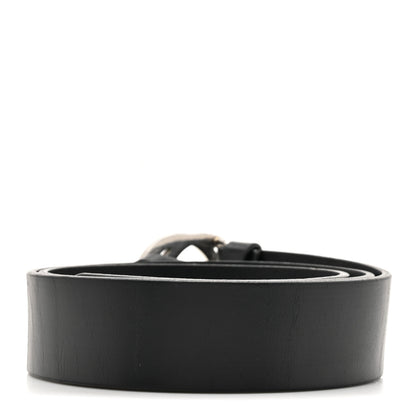 Gucci Selleria Calfskin Nickel Interlocking G 37mm Belt 85 34 Black 2 of 6