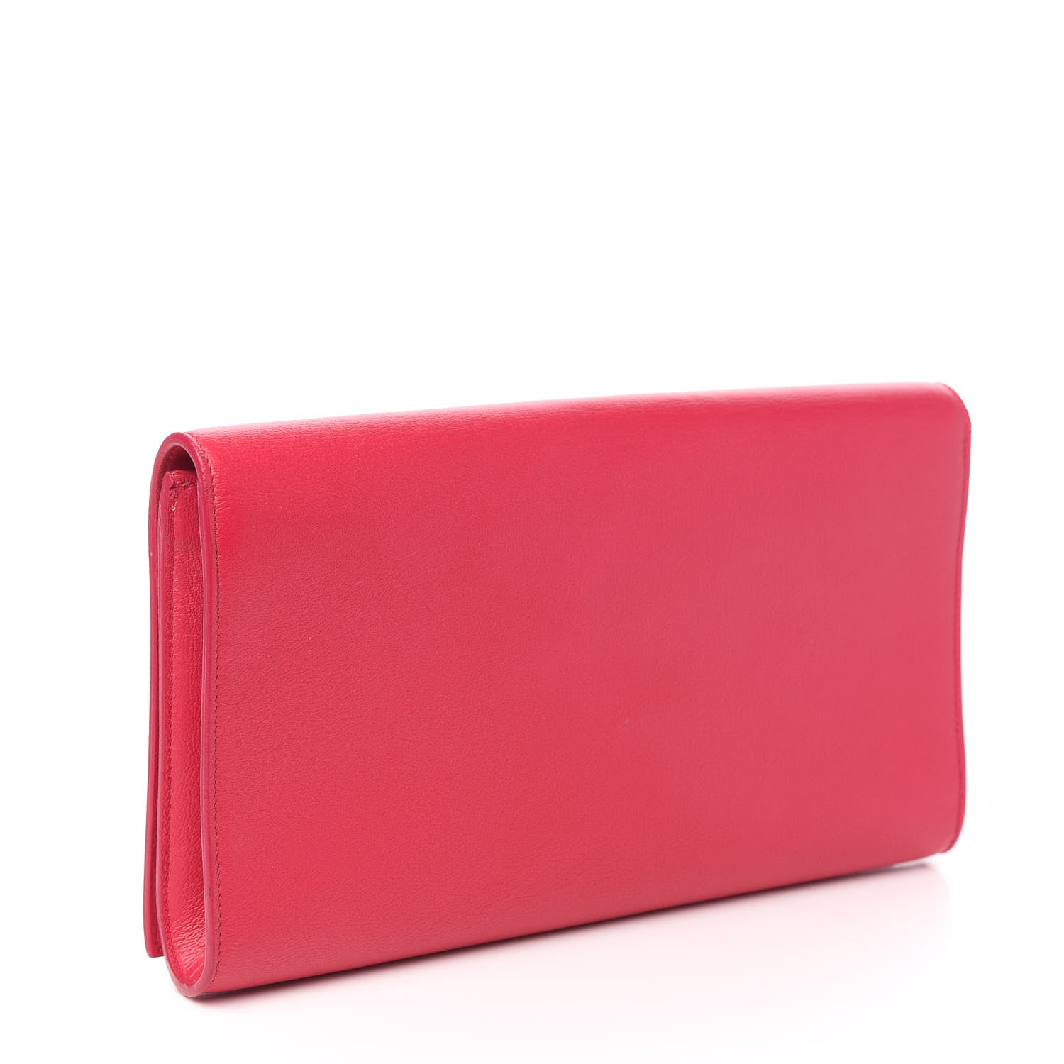Saint Laurent Calfskin Monogram Large Belle De Jour Clutch Lipstick Fuchsia 2 of 7