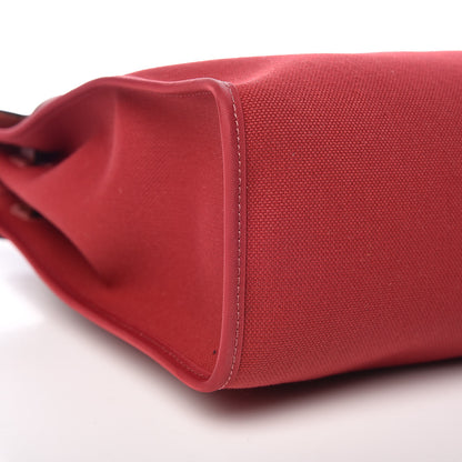 Hermes Vache Hunter Toile Herbag Zip 31 PM Rouge Grenat Rouge H 6 of 12