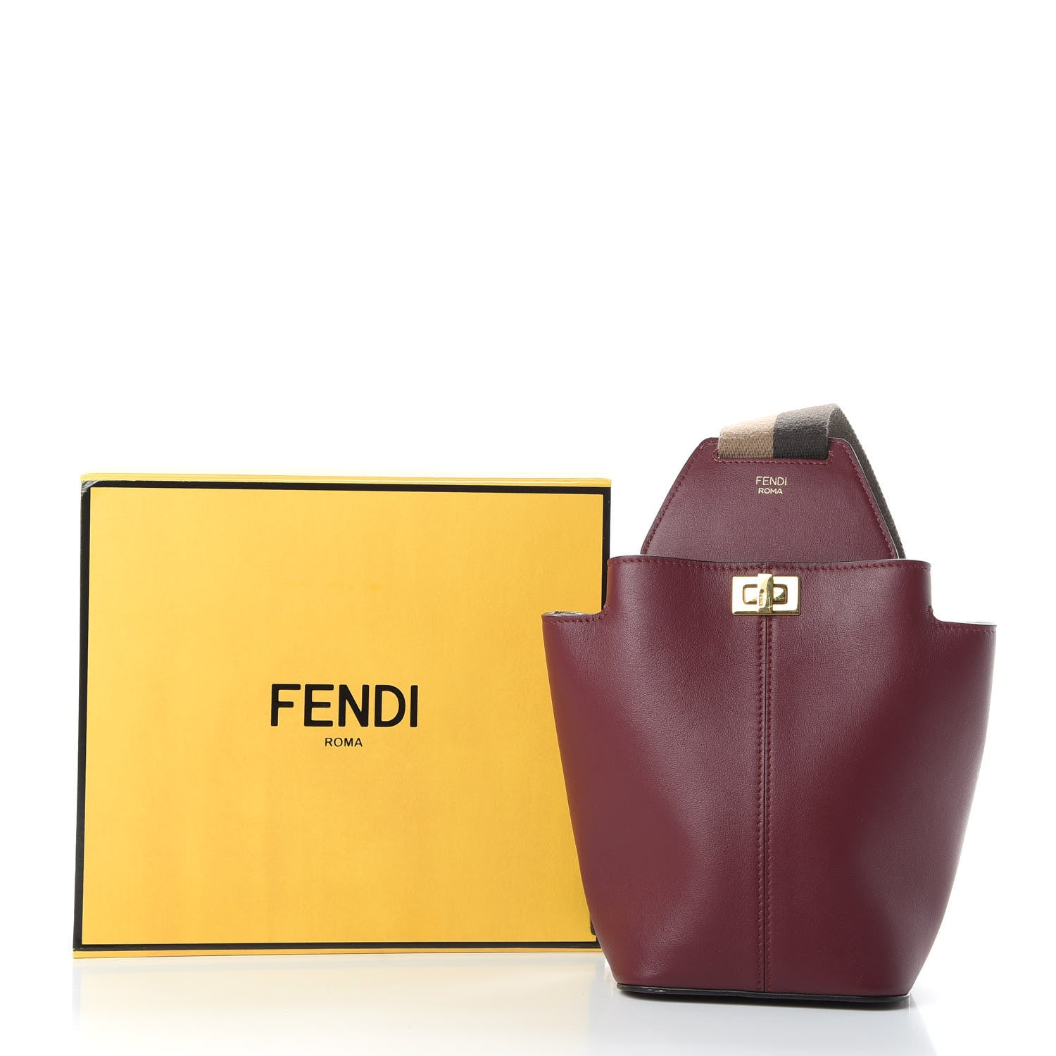 Fendi Vitello Grace Matte Mini Guitar Bag Barolo 12 of 12