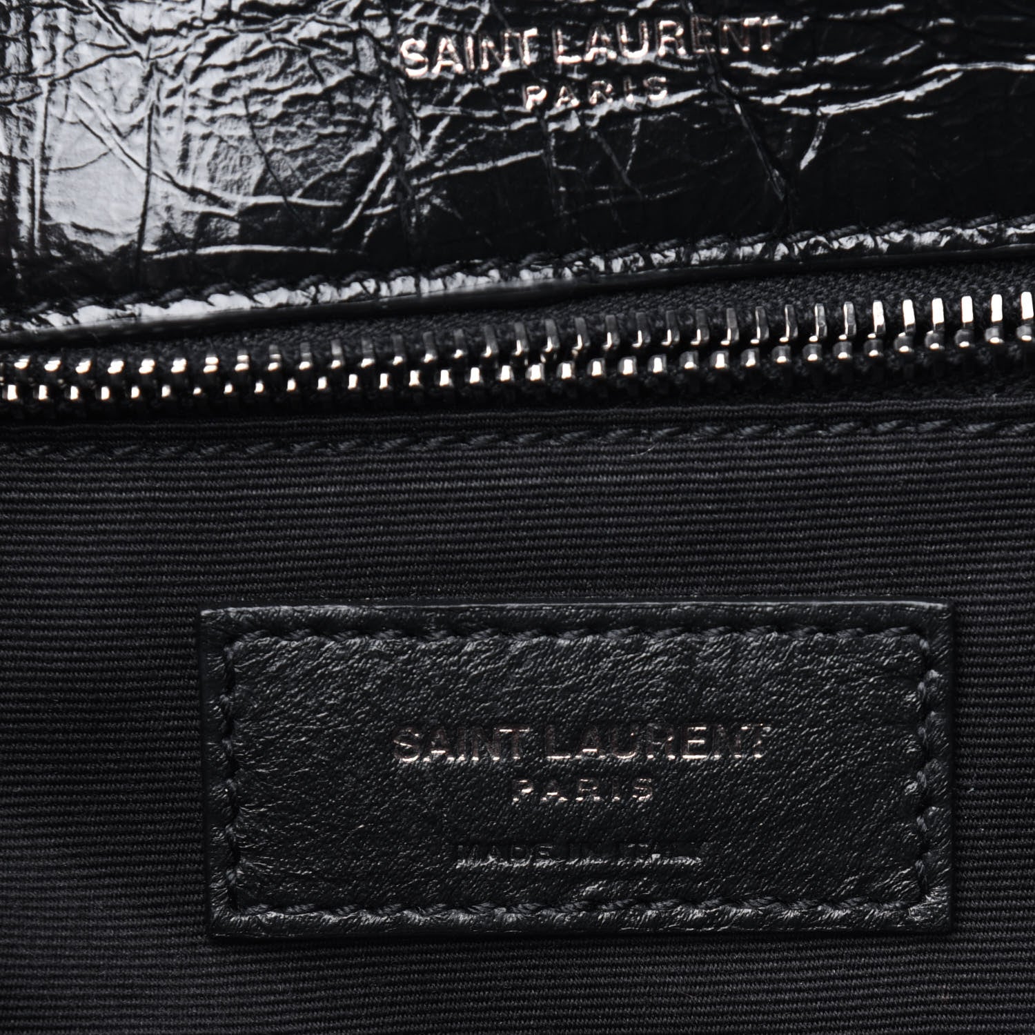 Saint Laurent Crinkled Calfskin Matelasse Monogram Medium Niki Chain Satchel Black 6 of 11