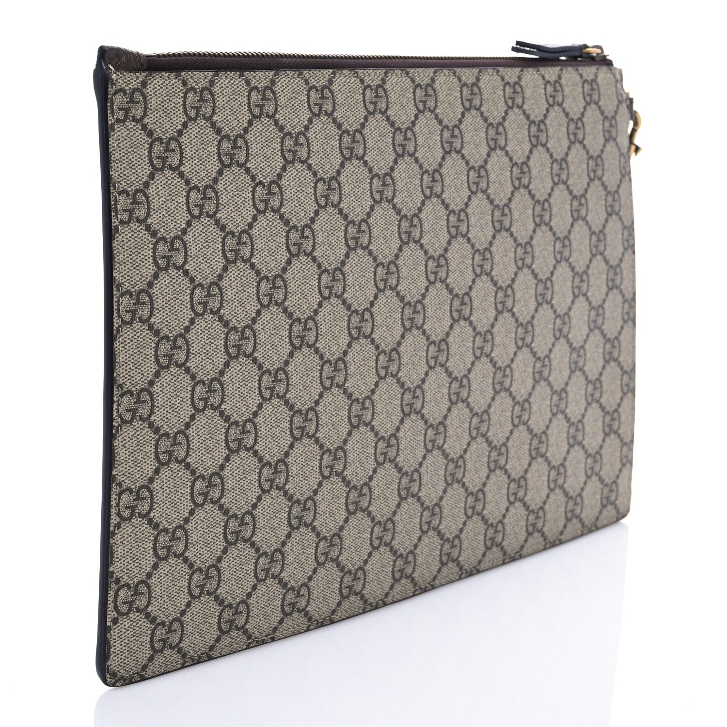 Gucci GG Supreme Monogram Neo Vintage Zip Wristlet Pouch Beige New Acero Crop 4 of 7