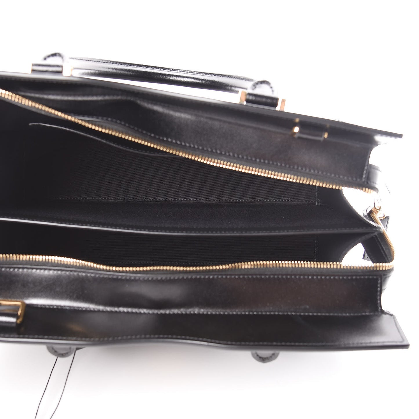 Shiny Calfskin Medium Uptown Tote Black