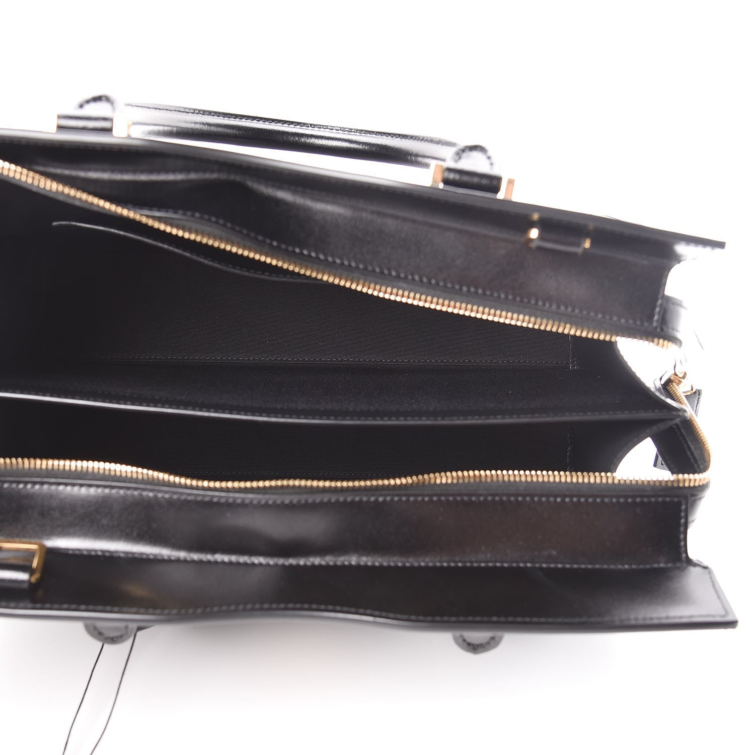 Saint Laurent Shiny Calfskin Medium Uptown Tote Black 7 of 13