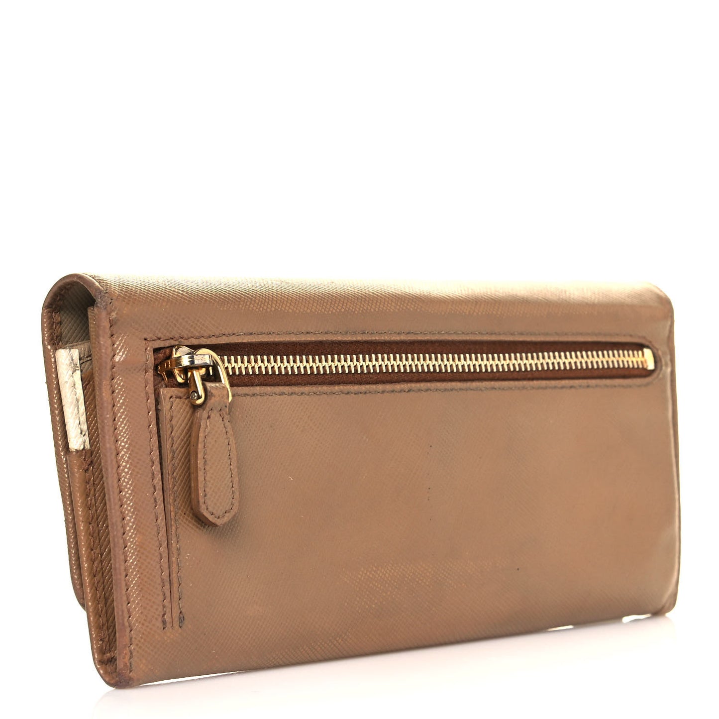 Saffiano Metal Continental Flap Wallet Cammeo
