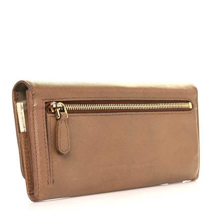 Prada Saffiano Metal Continental Flap Wallet Cammeo 3 of 15