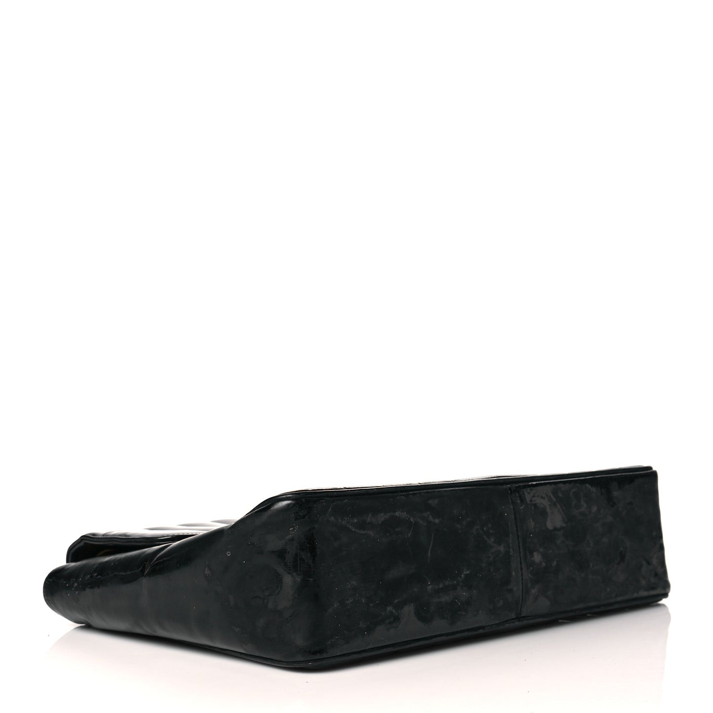 Patent Vertical Quilted Jumbo Single Flap Black