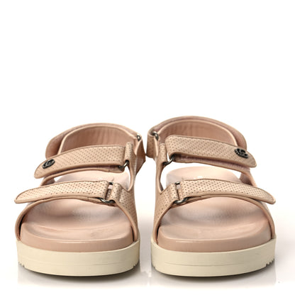 Gucci Malaga Kid Mini Double G Perforated Womens Dad Sandals 40 Skin Rose 2 of 7