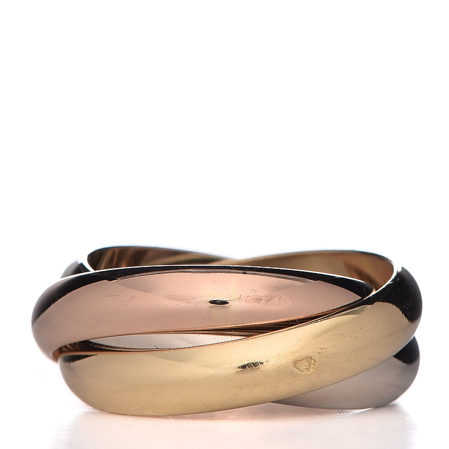 Cartier 18K Pink Yellow White Gold Trinity Ring 52 6 3 of 6