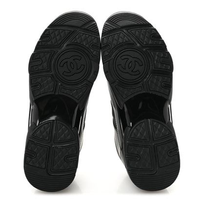 Chanel Lambskin Fabric CC Sneakers 39 Black 6 of 9