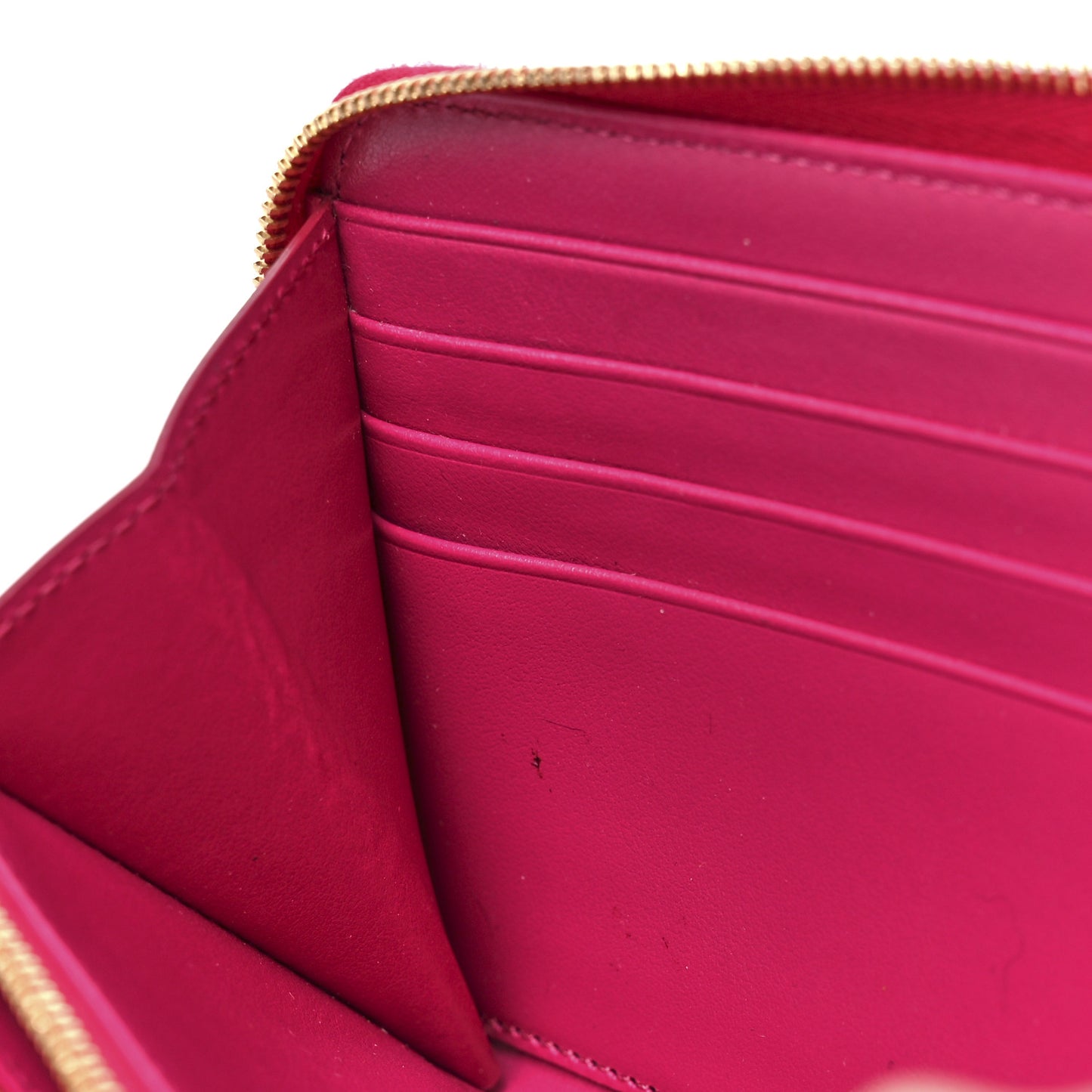 Grained Calfskin Large Zip Around Multifunction Wallet Pink