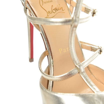 Christian Louboutin Metallic Nappa Kadreyana 100 Pumps 38.5 Sahara 10 of 10