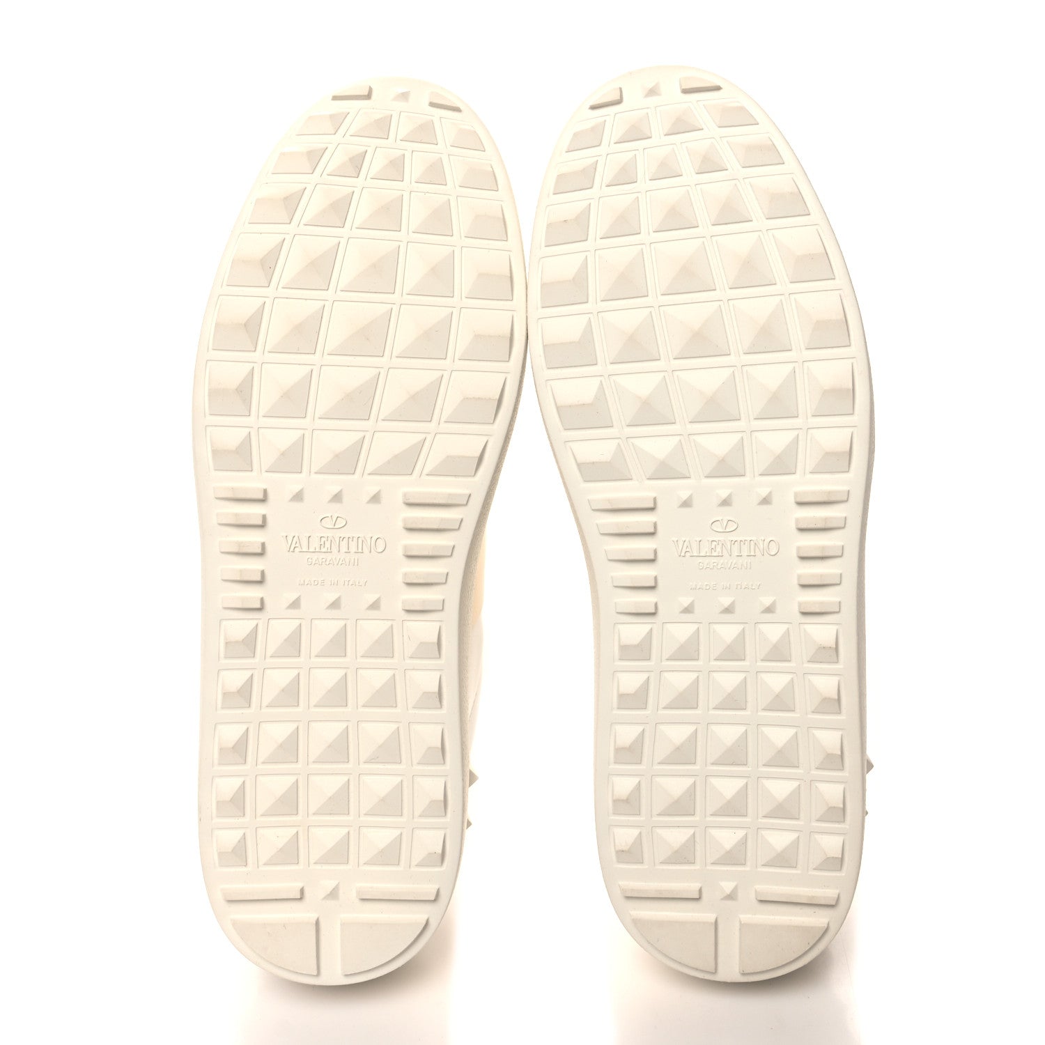 Valentino Garavani Calfskin Rockstud Open Sneakers 36 White Pewter 5 of 9
