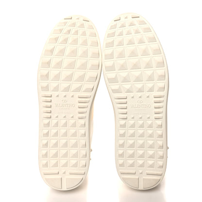 Valentino Garavani Calfskin Rockstud Open Sneakers 36 White Pewter 5 of 9