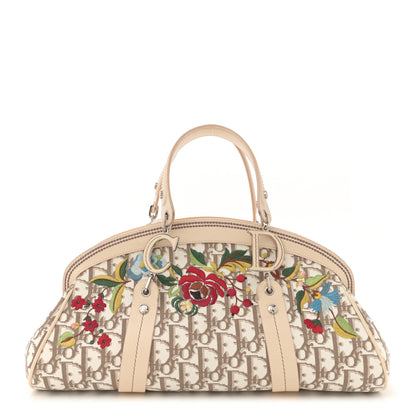 Christian Dior Monogram Vintage Flowers Frame Satchel Beige 1 of 13