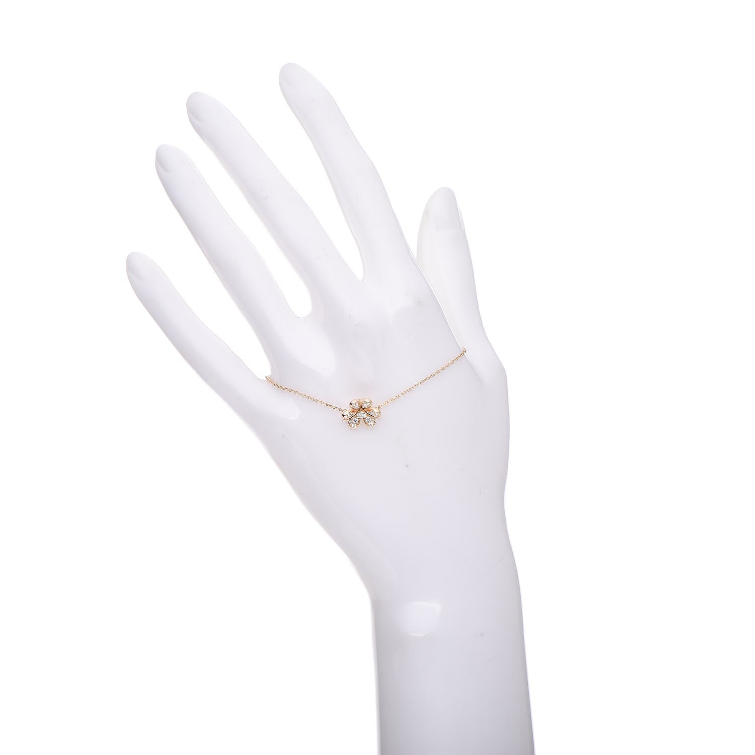 Van Cleef & Arpels 18K Yellow Gold Diamond Mini Frivole Pave Bracelet 2 of 8