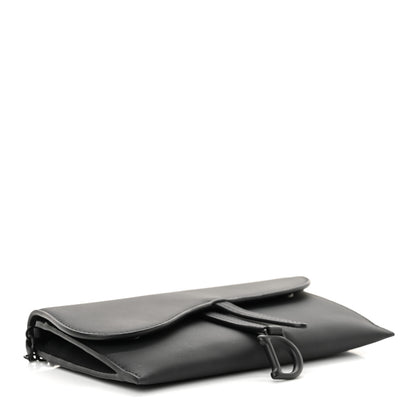 Christian Dior Ultra Matte Calfskin Saddle Chain Wallet Pouch Black 5 of 10