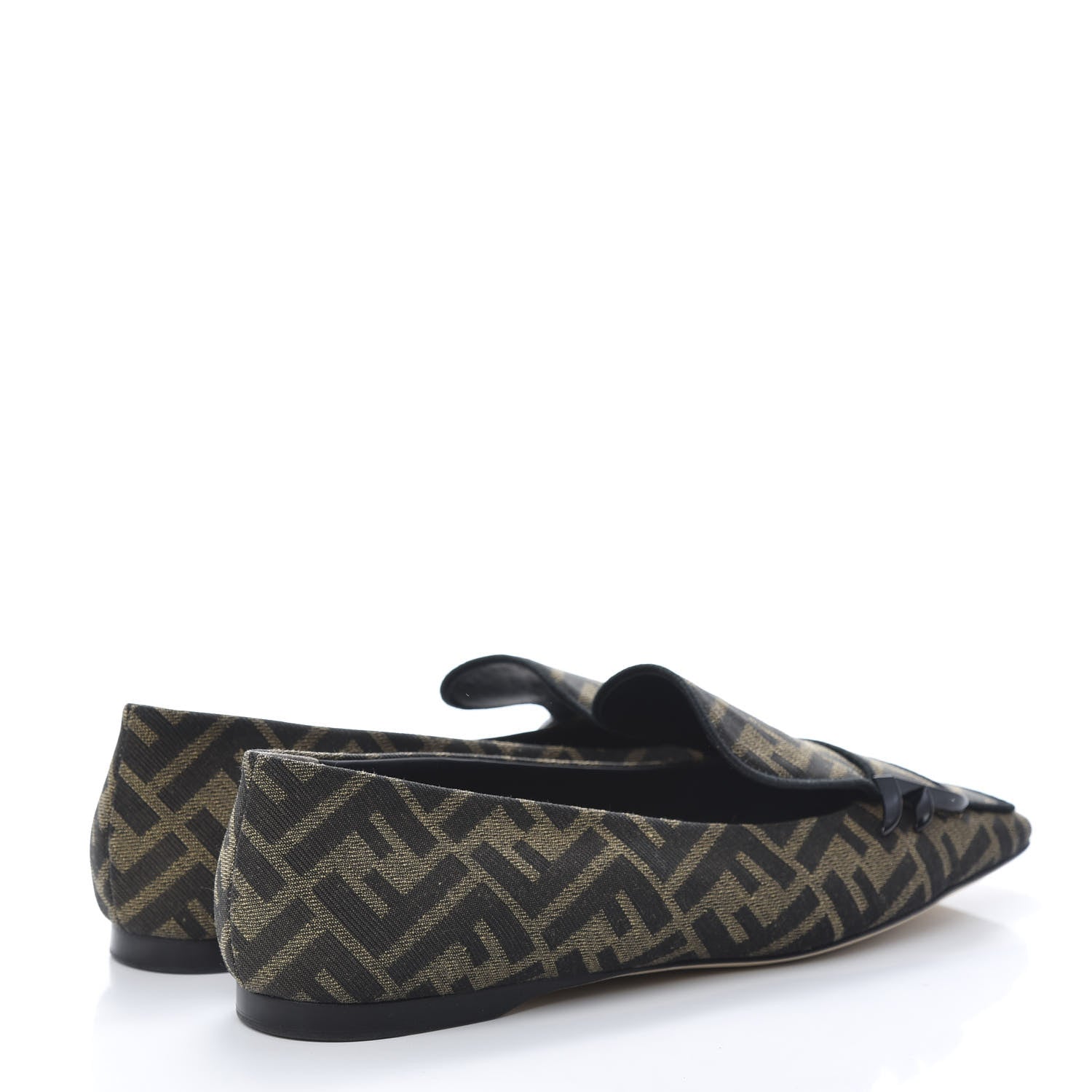 Fendi Jacquard FFreedom Square Toe Loafers 40 Tobacco 4 of 10