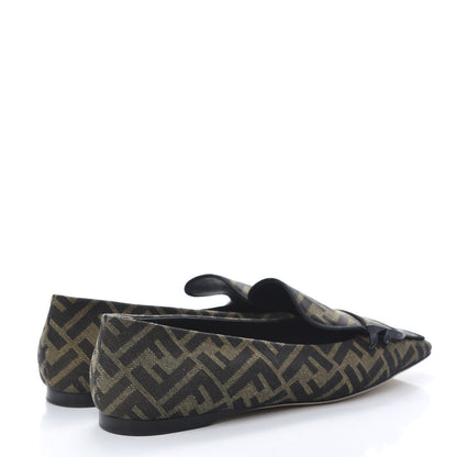 Fendi Jacquard FFreedom Square Toe Loafers 40 Tobacco 4 of 10