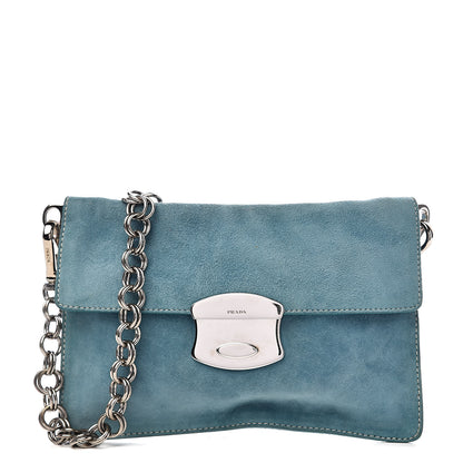Prada Scamosciato Suede Metal Shoulder Bag Voyage 1 of 13