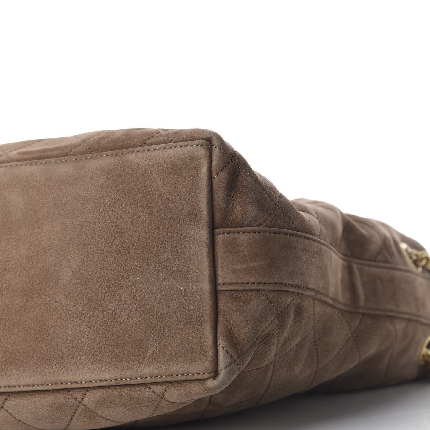 Suede Calfskin Small On My Shoulder Drawstring Bag Brown