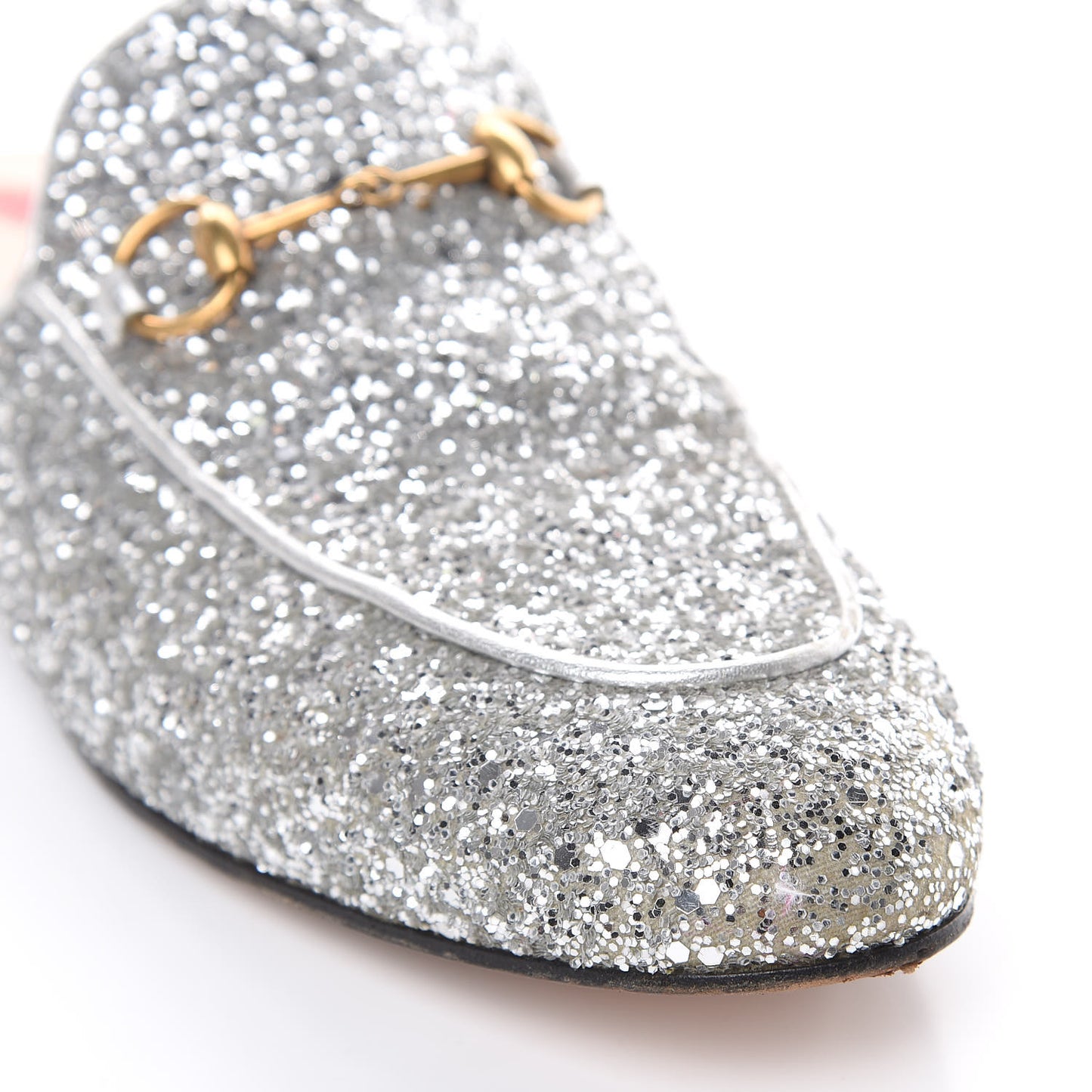 Glitter Womens Princetown Slippers 39.5 Silver