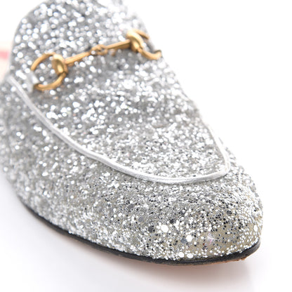 Gucci Glitter Womens Princetown Slippers 39.5 Silver 12 of 15