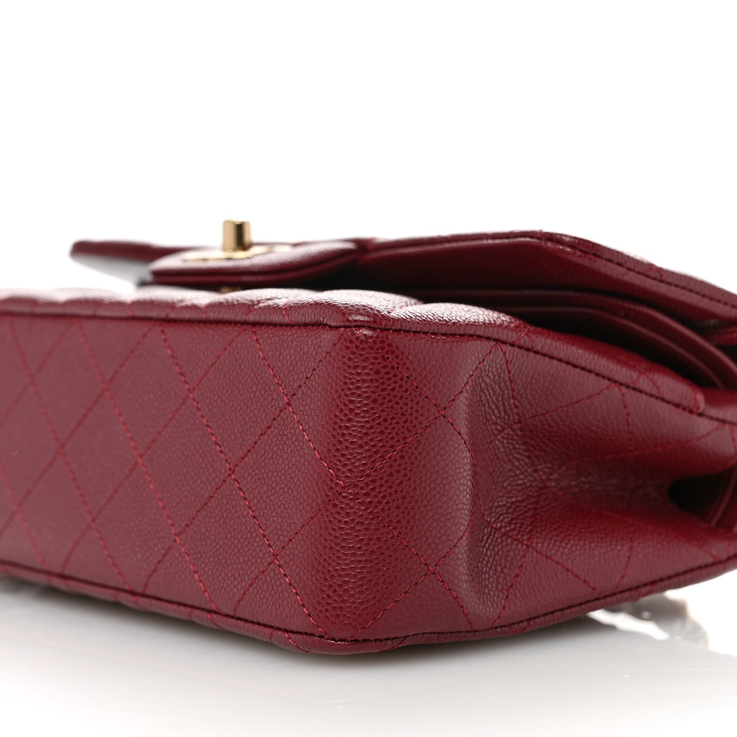 Chanel Caviar Quilted Small Double Flap Burgundy 10 of 11