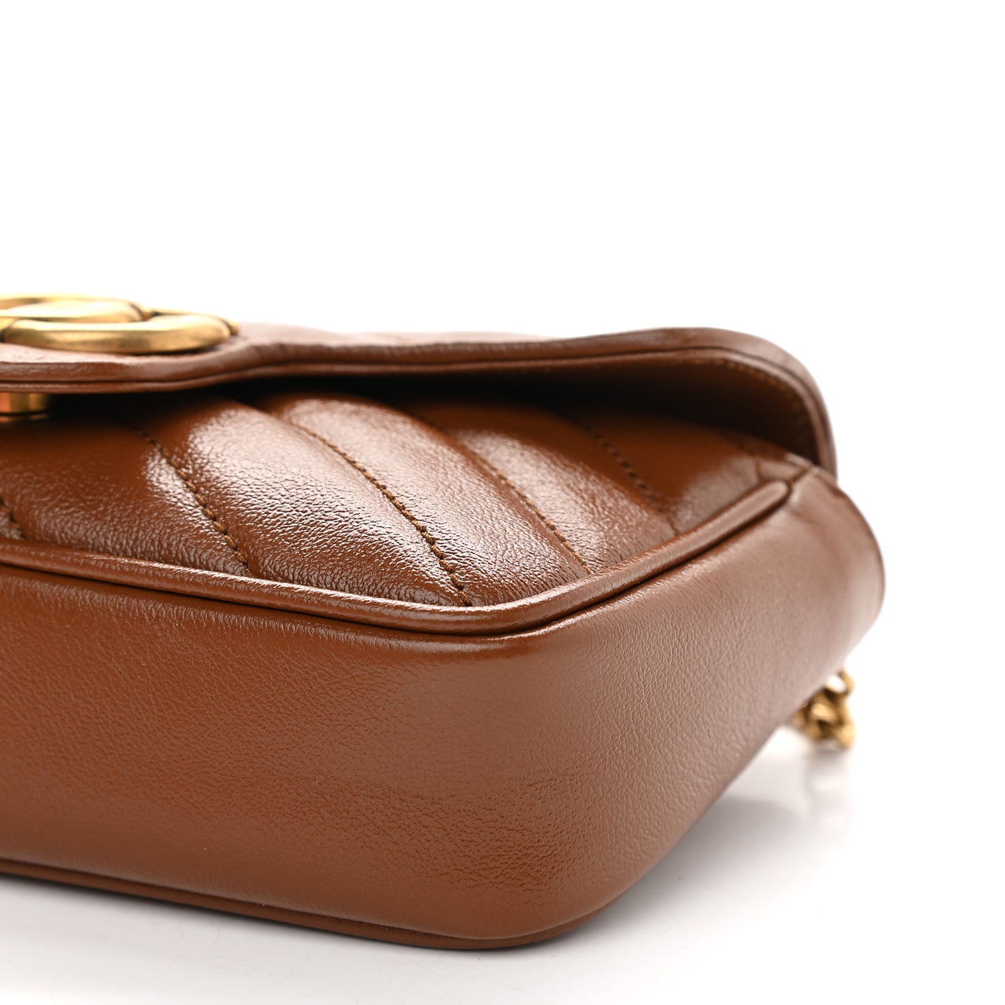 Azalea Calfskin Matelasse Diagonal Super Mini GG Marmont Shoulder Bag Cuir