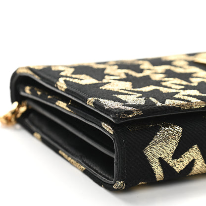 Saint Laurent Canvas Star Print Monogram Chain Wallet Gold Black 8 of 9