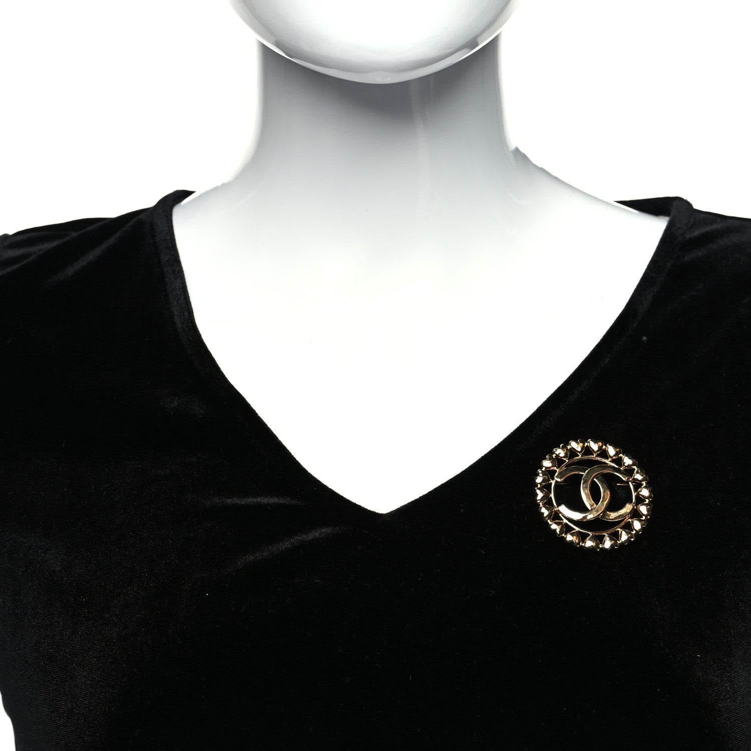 Chanel Metal CC Heart Brooch Gold 2 of 4