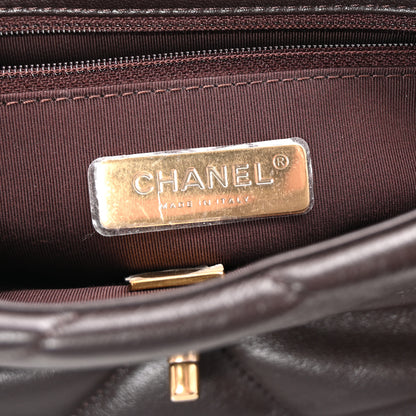 Chanel Lambskin Quilted Medium Chanel 19 Flap Dark Brown 6 of 10