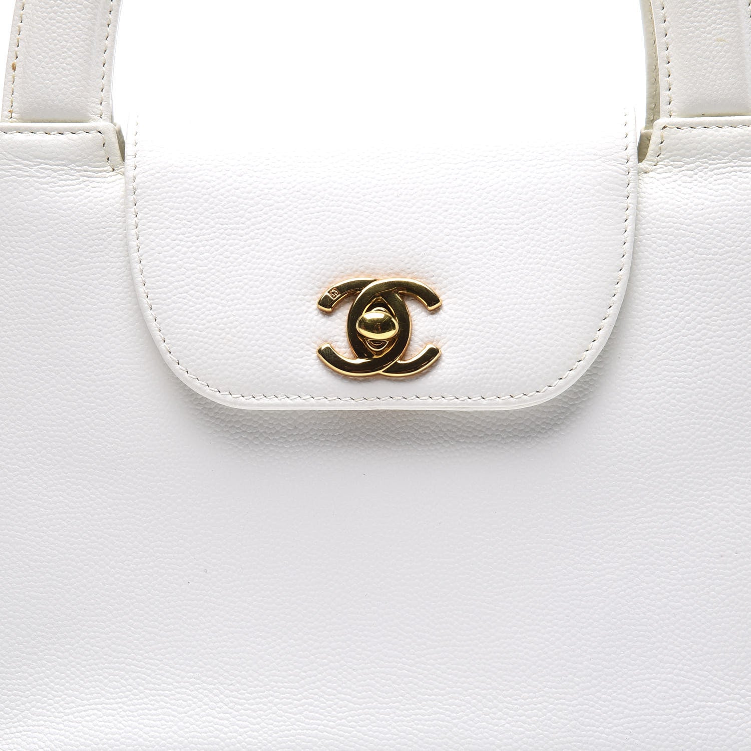 Chanel Caviar Top Handle Bag White 11 of 11