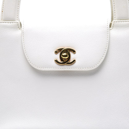 Chanel Caviar Top Handle Bag White 11 of 11