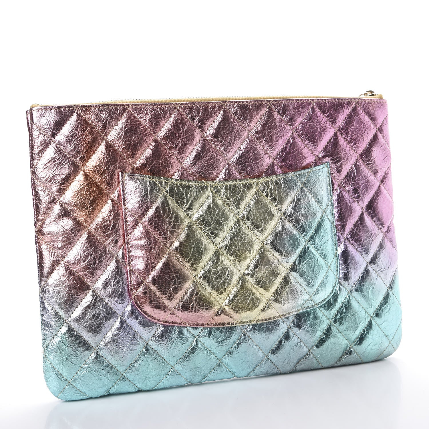 Chanel Metallic Goatskin Quilted Medium 2.55 Reissue Cosmetic Case Multicolor 2 of 10