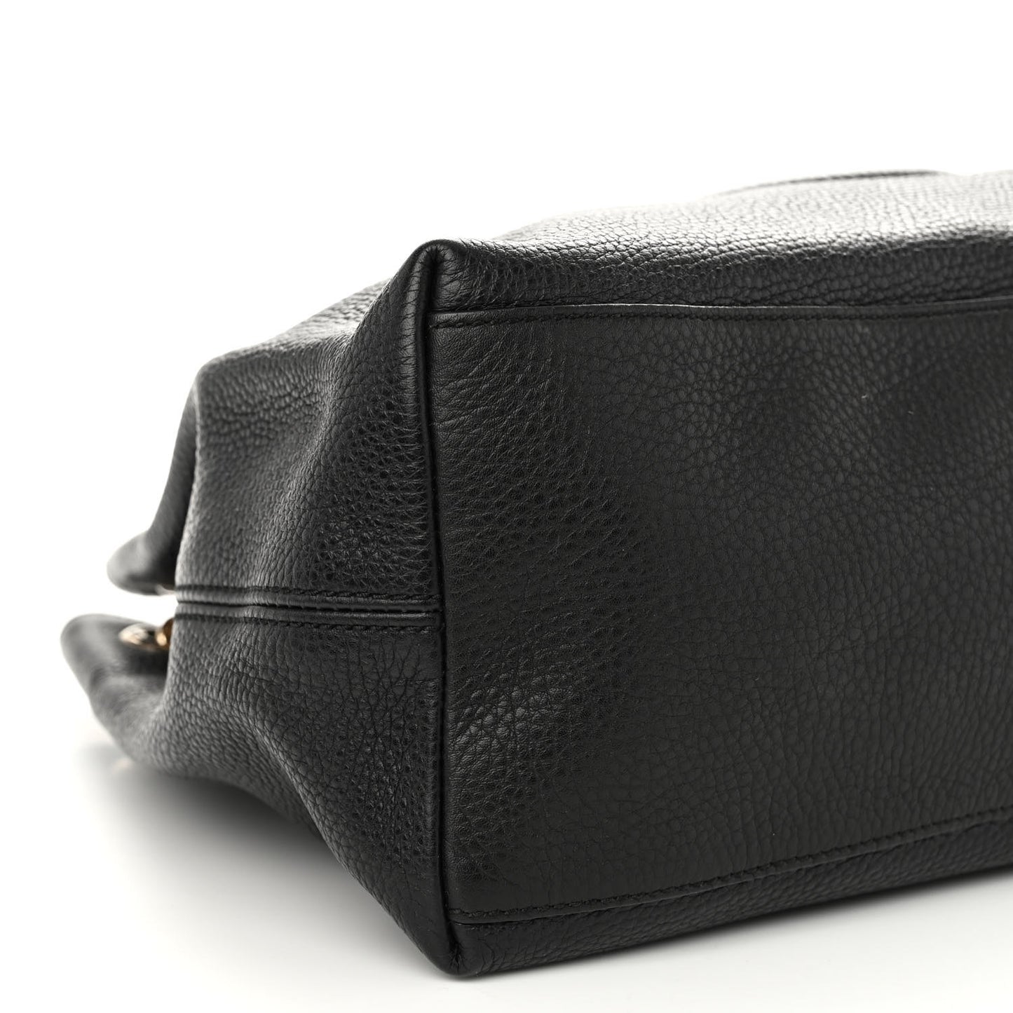 Pebbled Calfskin Medium Soho Chain Shoulder Bag Black