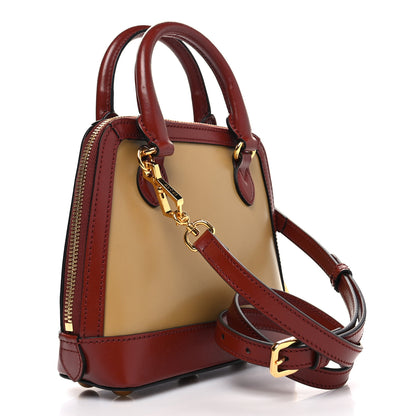 Gucci Textured Calfskin Mini Horsebit 1955 Top Handle Bag Beige Red 3 of 12