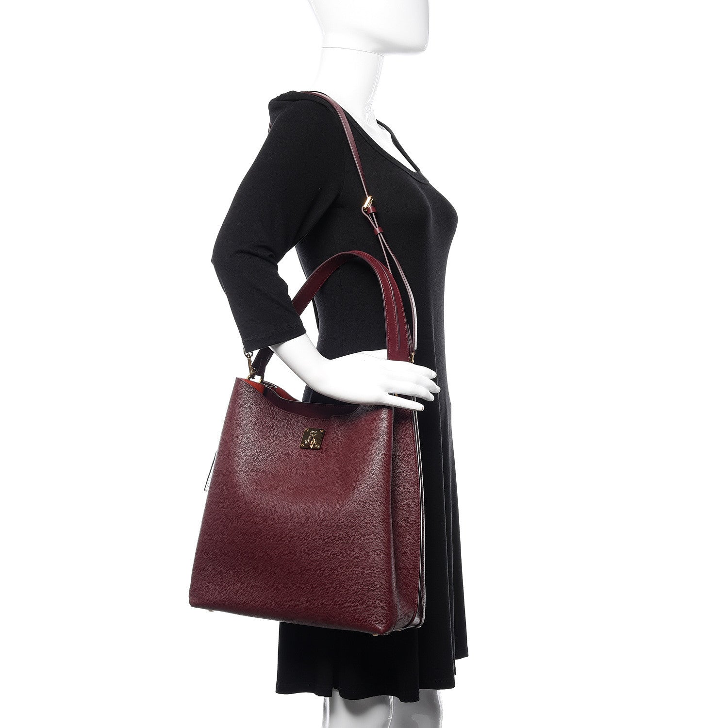 MCM Grained Calfskin Large Milla Hobo Rustic Brown 2 of 8