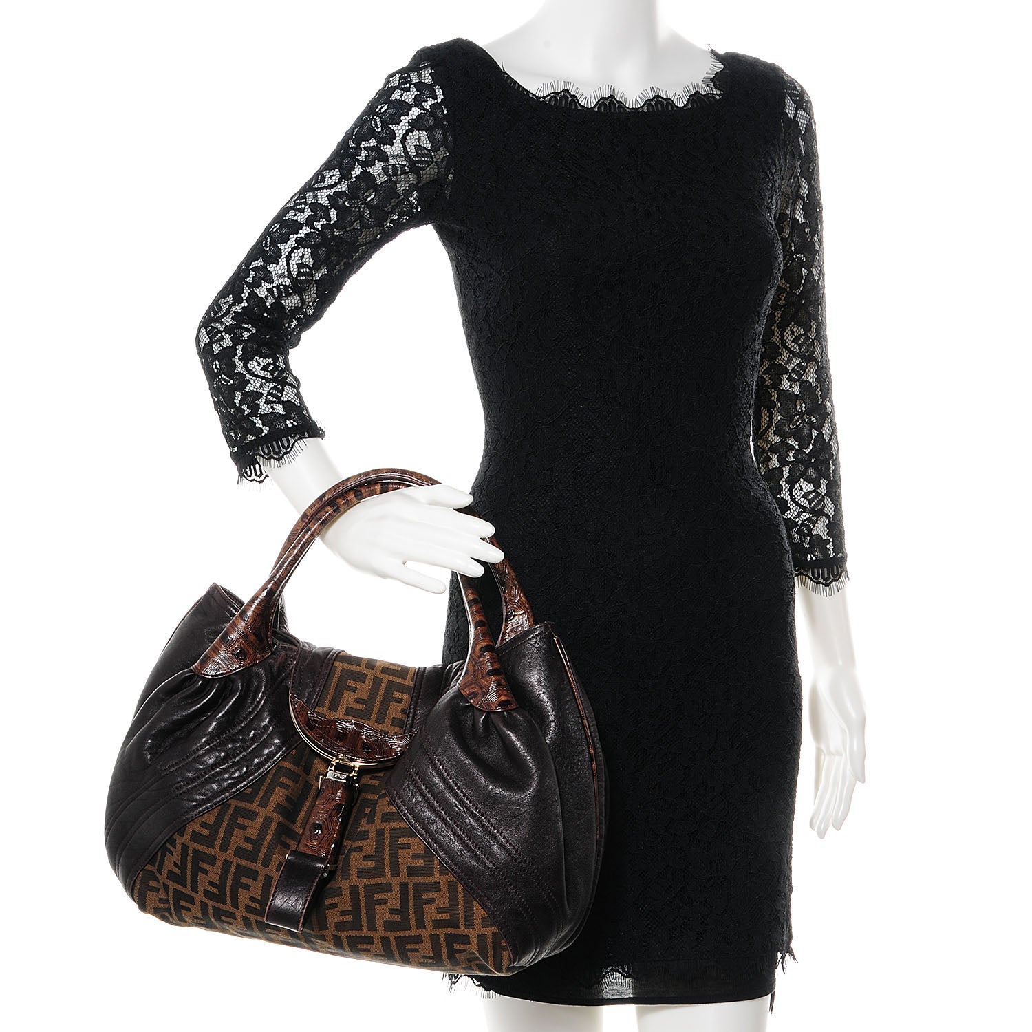 Fendi Zucca Nappa Nuvolata Vitello Tortuga Spy Tobacco Moro 2 of 9