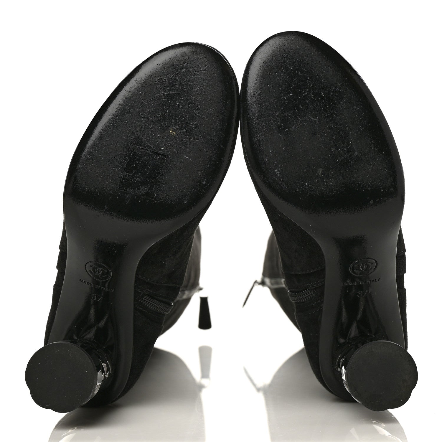 Chanel Suede Calfskin High Boots 37 Black 6 of 12