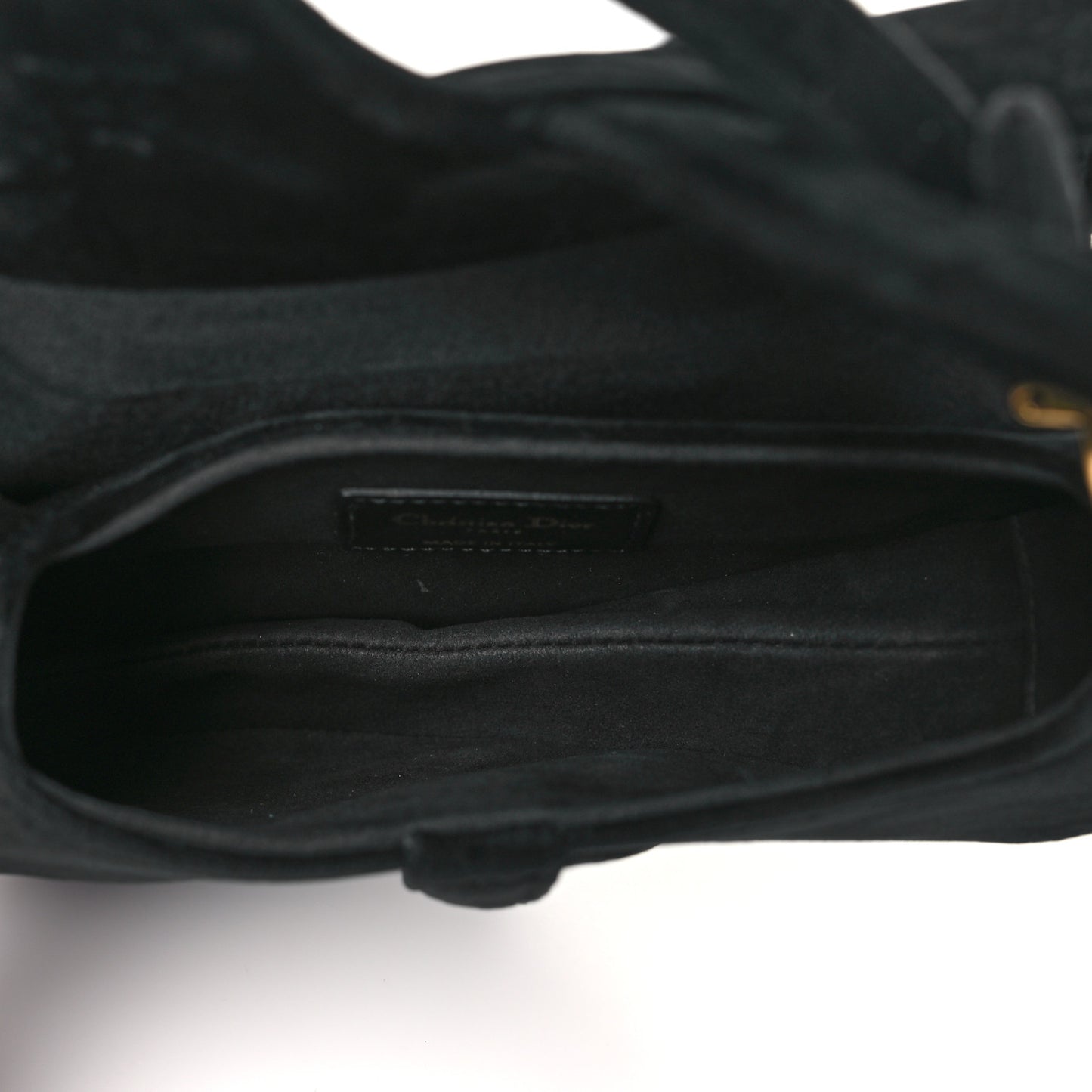 Velvet Crystal Mini Saddle Bag Black